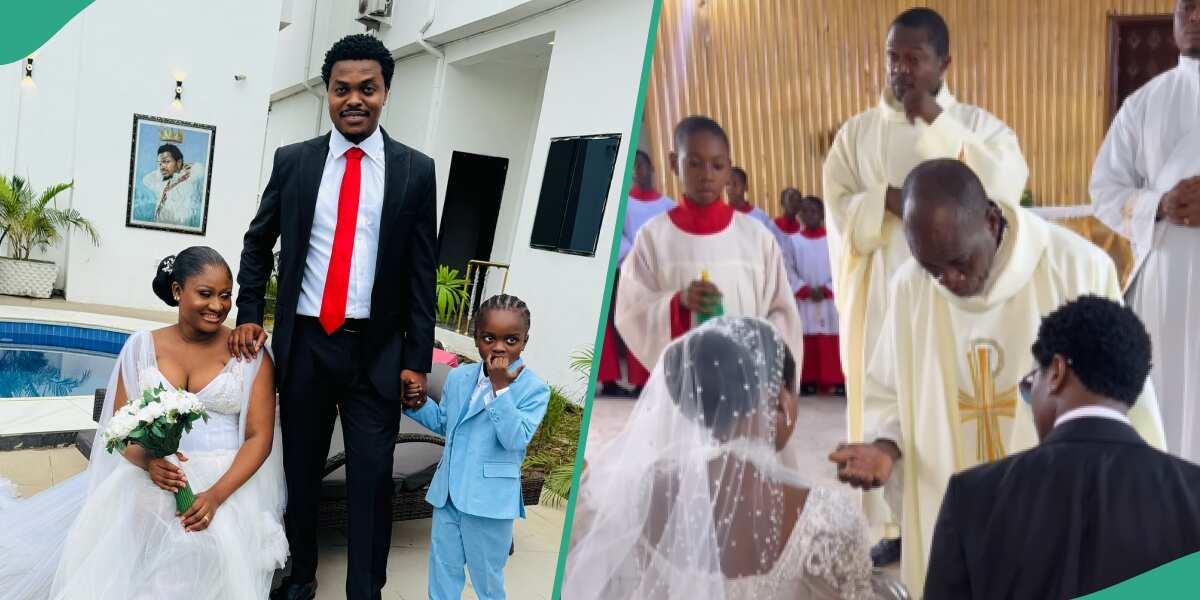 Check out how Blord celebrated his white wedding 5 years after his trad marriage (video)