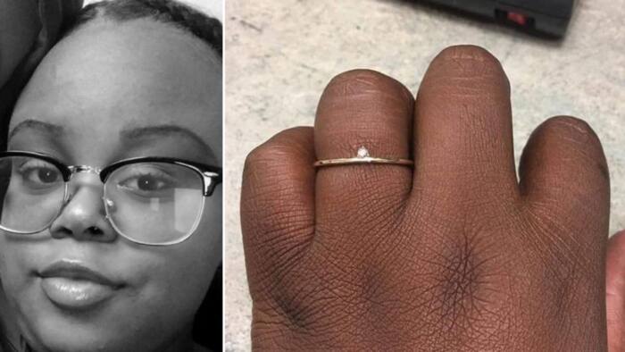 Beautiful woman rejects cheap proposal ring from boyfriend of 8 years, many react (photo)
