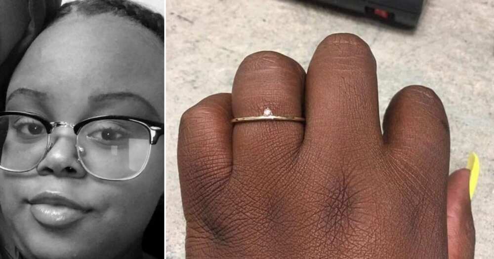 Beautiful woman rejects cheap proposal ring from her fiancé