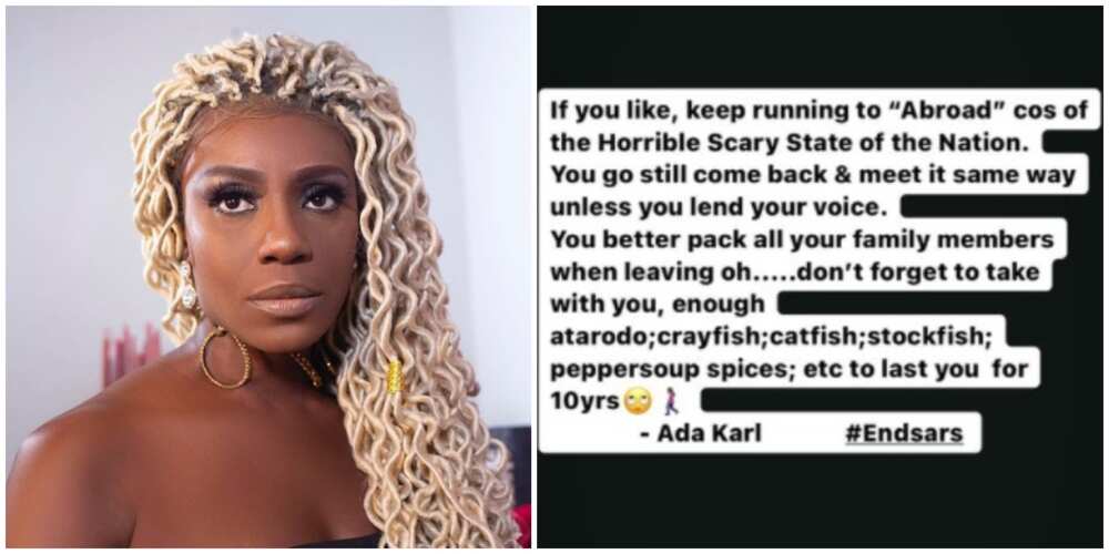 You go still come back - Actress Ada Karl to people leaving Nigeria