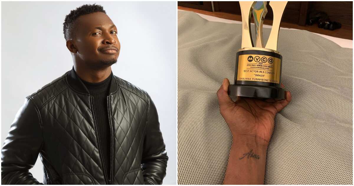 Funny Bone goes emotional as he dedicates AMVCA plaque to late mom