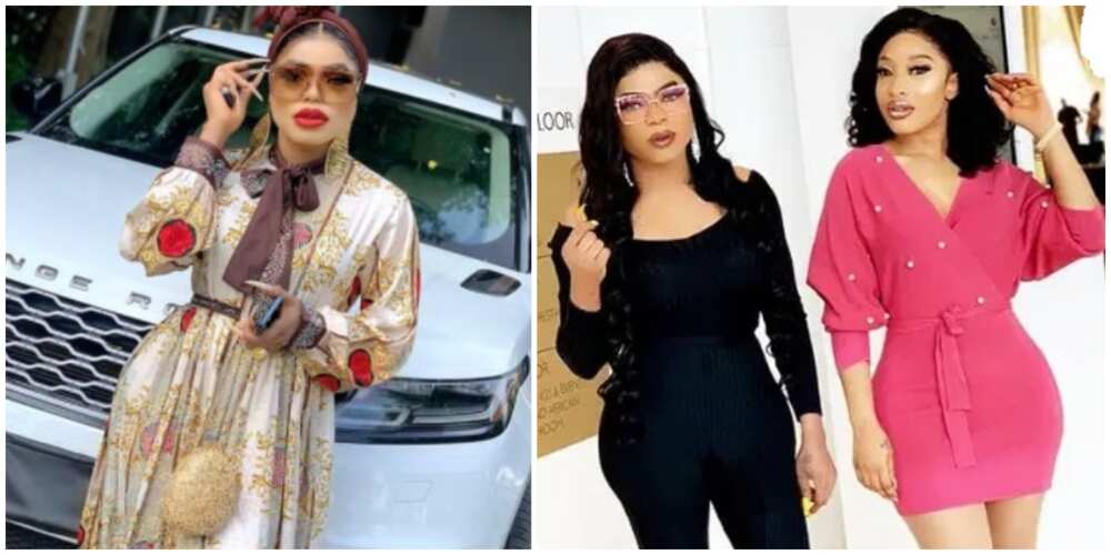 Photos of Bobrisky and Tonto Dikeh.