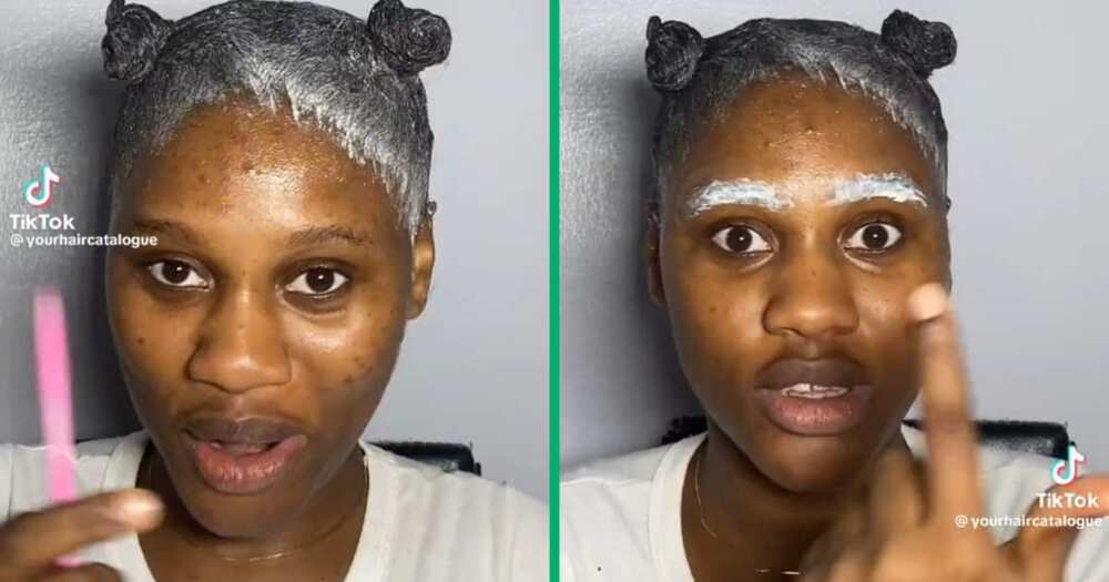 A fearless woman transformed her eyebrows with hair relaxer
