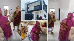 Actress Laide Bakare’s mother sings and dances, showers daughter with praises as she enters her new mansion