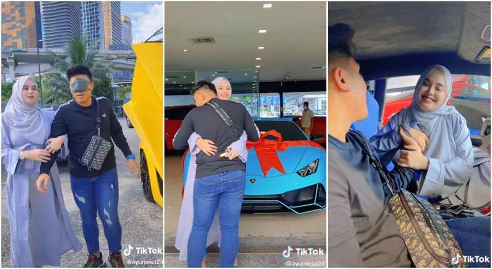 19-year-old wife gifts Anes Ayuni Osmanis gifts hubby Lamborghini Huracan Evo with N87 million