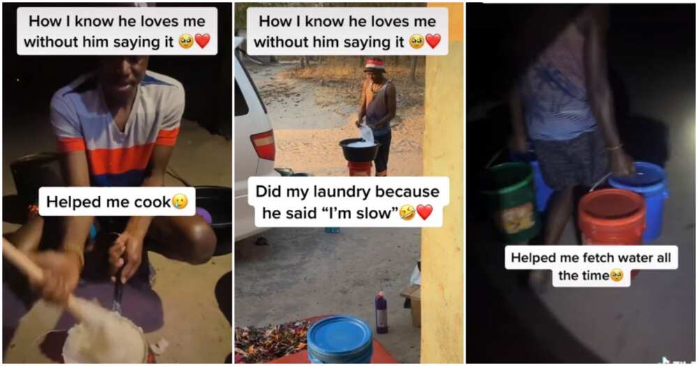 Village, love, man visits girlfriend in village, fetches water, wash her clothes