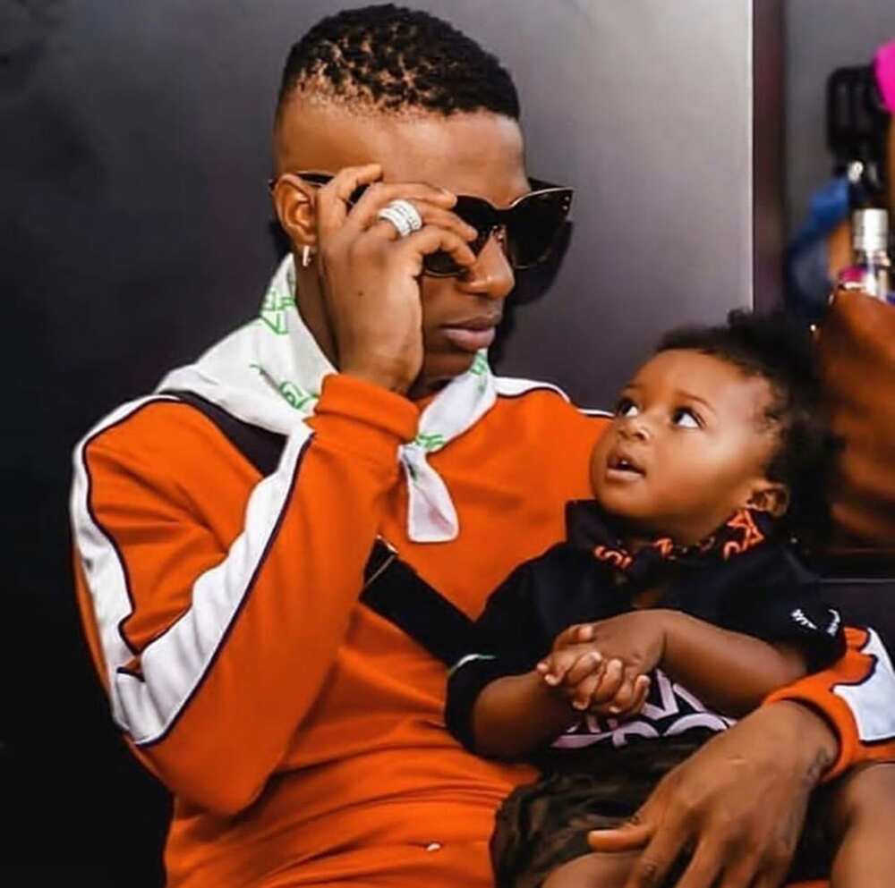 Wizkid’s son Zion spotted ‘working’ at the studio (photo)