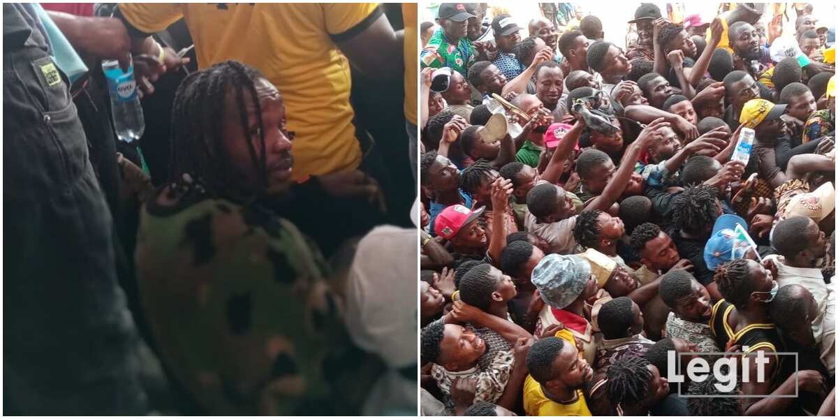 How irate fans mobbed Naira Marley at APC mega rally in Lagos, photos surface