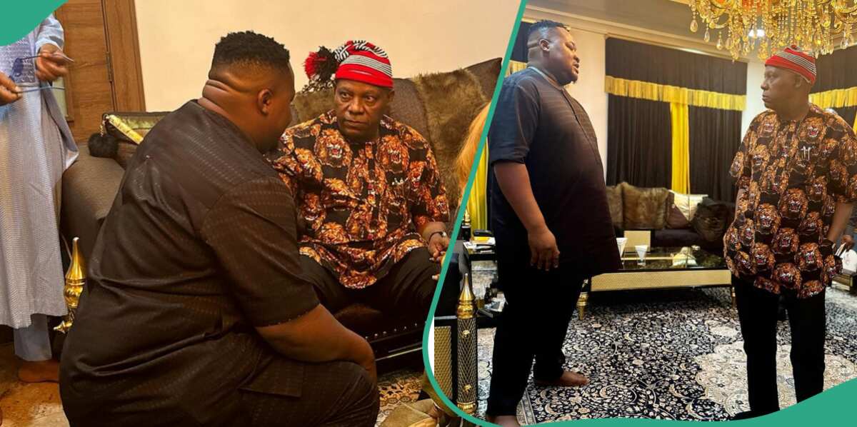 See how Cubana Chiefpriest went on his knees to greet VP Shettima, declares support for him