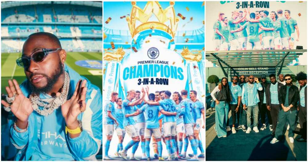 Photos of Davido and Manchester City Photos of Davido and Manchester City