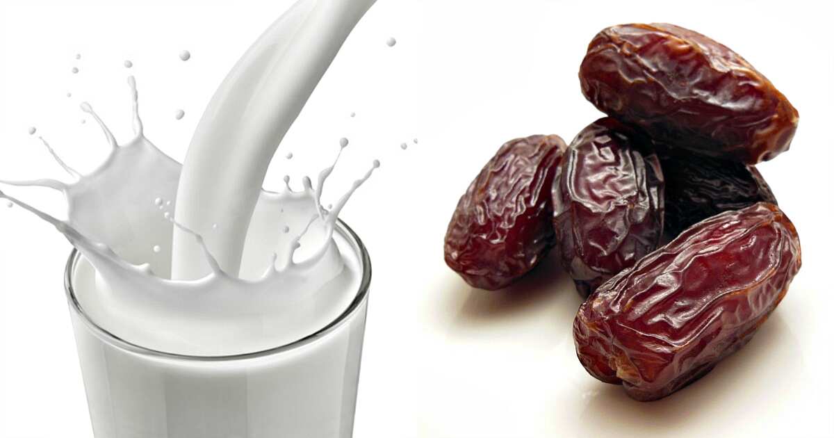 Dates and glass of milk