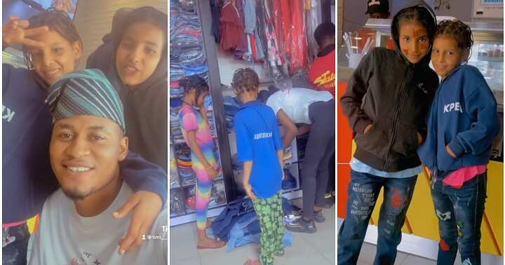 Kid beggars, shopping spree, food