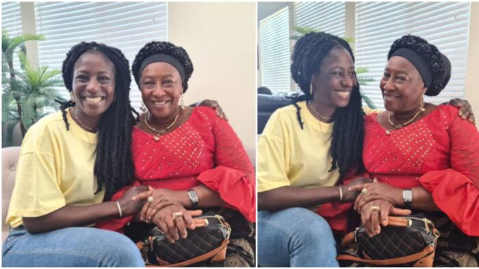 “Copy and paste”: Actress Patience Ozokwo’s fans in awe over photo of her with lookalike daughter, they react