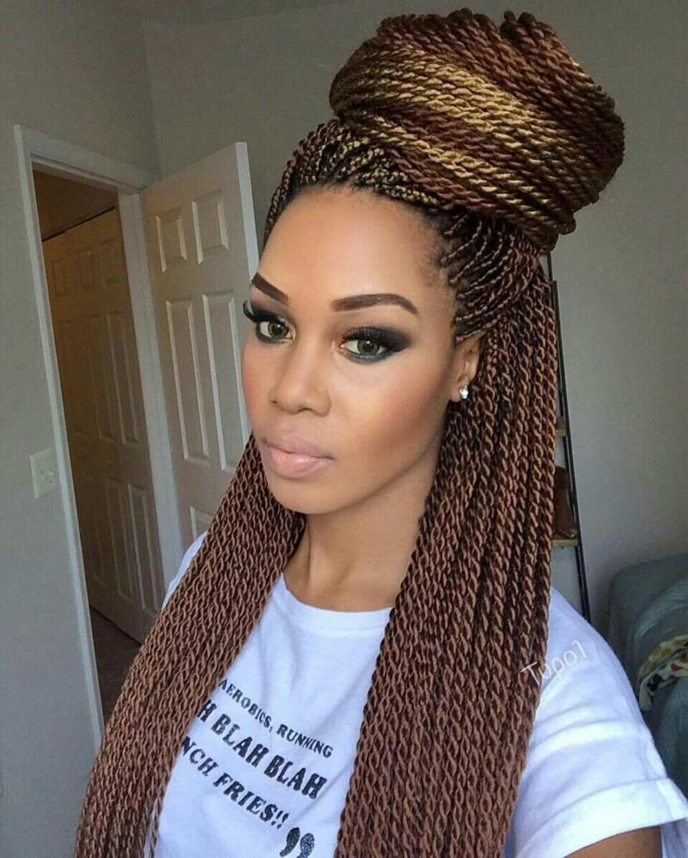 All back braids with natural hair in Nigeria