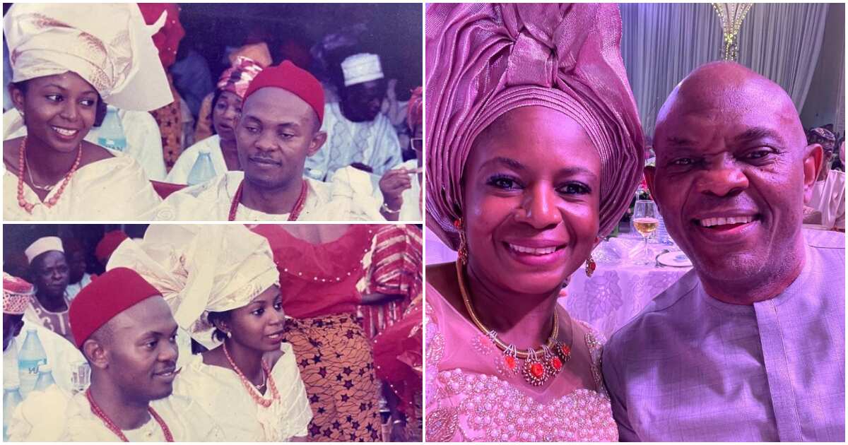 “Money good o”: Nigerians react to throwback photos of billionaire Tony Elumelu on his traditional wedding day