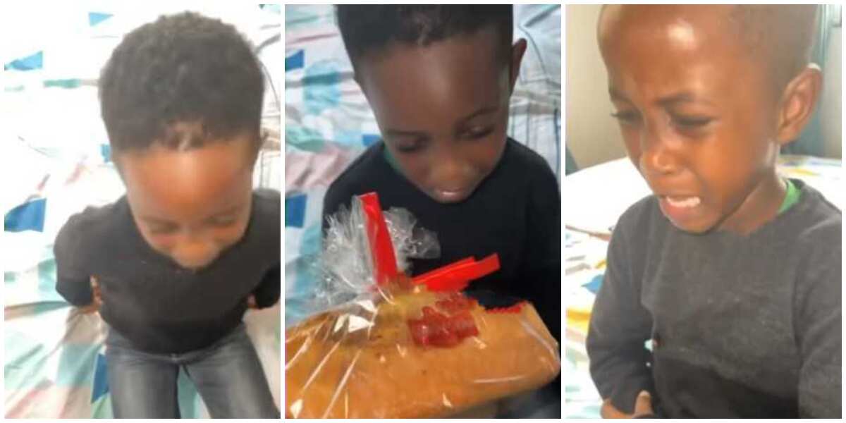 Little boy rejects cake from mum, cries uncontrollably as he insists on getting a baby sister, video wows many