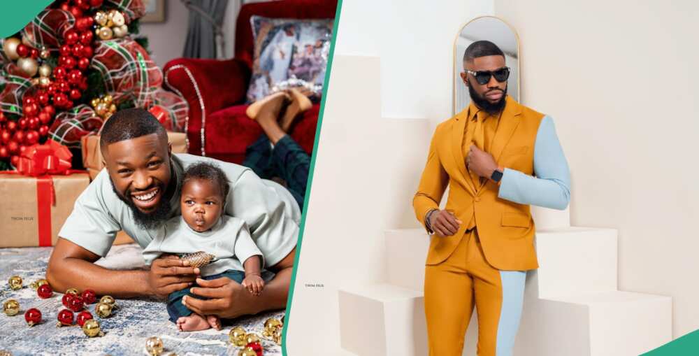 Stan Nze and son slay in similar attires