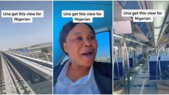 "No conductor": Young lady living in Dubai shows metro driving itself in video, vows not to return to Nigeria