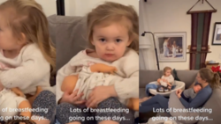 Little girl imitates her mum, breastfeeds baby mannequin in viral video