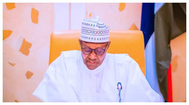 Buhari at the FEC meeting in Abuja