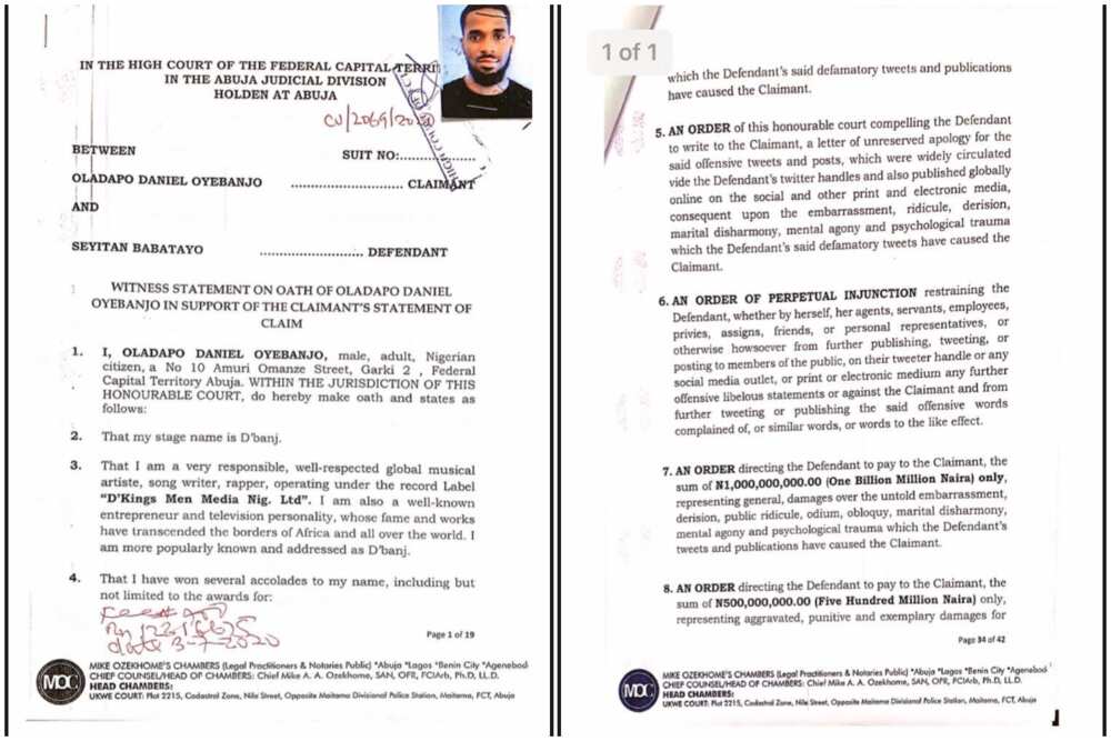 Breaking: Dbanj sues Seyitan Babatayo for N1.5 billion