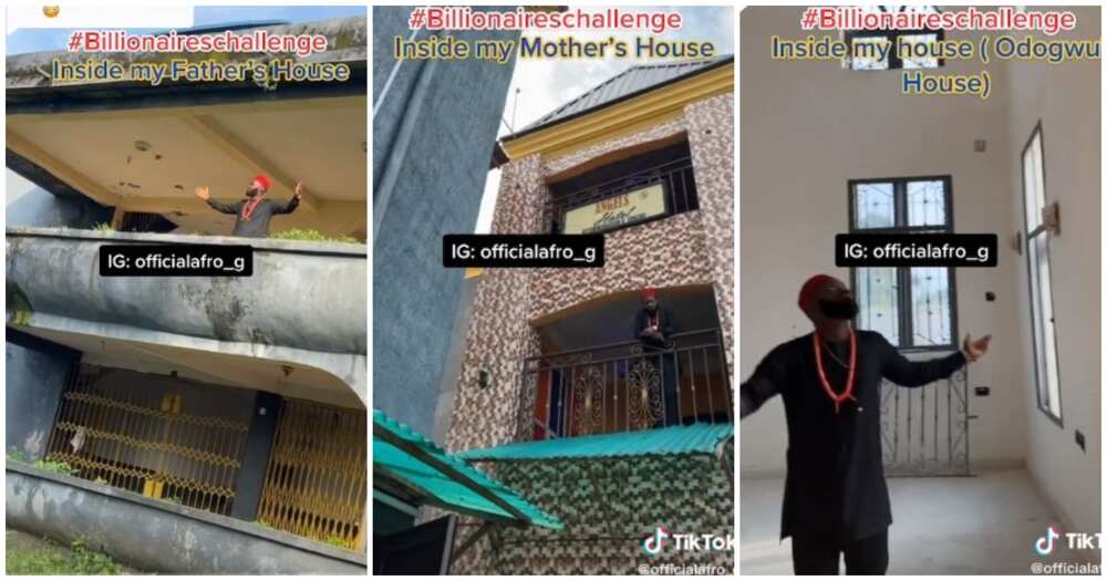 Nigerian flaunts his house, Nigerian man flaunts all his family houses, billionaires challenge
