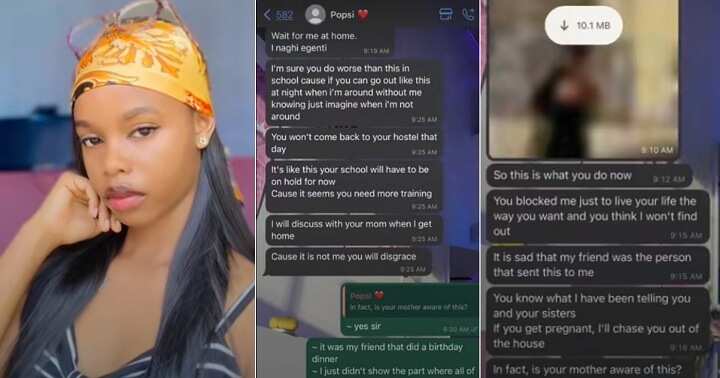 Nigerian father tackles daughter on WhatsApp for going on date night