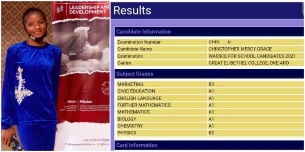 Nigerian girl who scored 6 A1's and 2 B's in her WAEC exams seeks help in going to the university