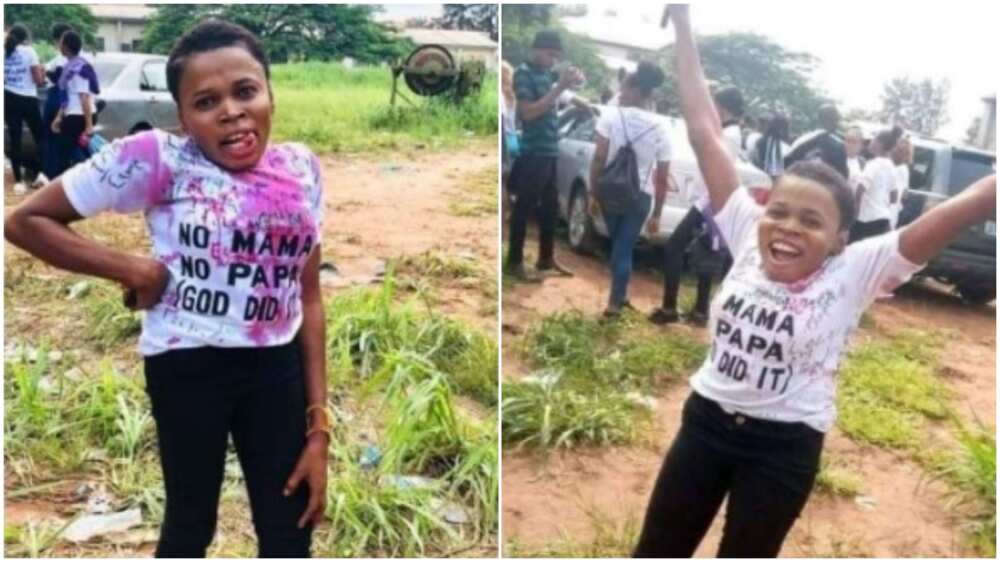 Lady who lost both parents while in school finally graduates