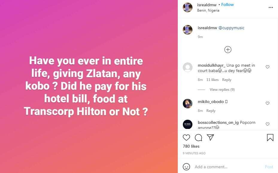 Davido’s PA Isreal challenges DJ Cuppy, asks if she has ever paid Zlatan Ibile