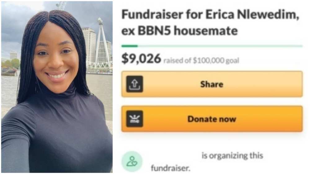 Nigerians react as Erica's GoFundMe account racks over N3.4m within hours