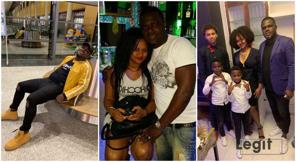 Edafe Okugbeni and his family in Spain.