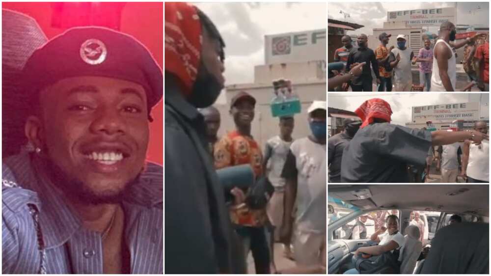 Young man goes into bus park in Port Harcourt, raps sweet song, passengers keep smiling, video goes viral