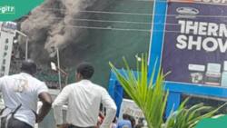 “Trapped in the building”: Lady rescued as fire guts popular Lagos supermarket