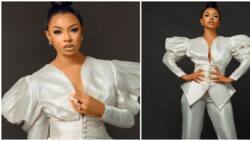 Workwear fashion: BBNaija star Liquorose serves fashion goals in pristine white look