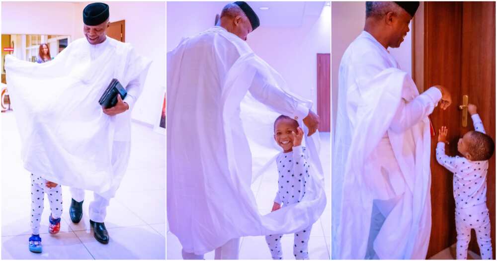 Professor Yemi Osinbajo plays with grandchild