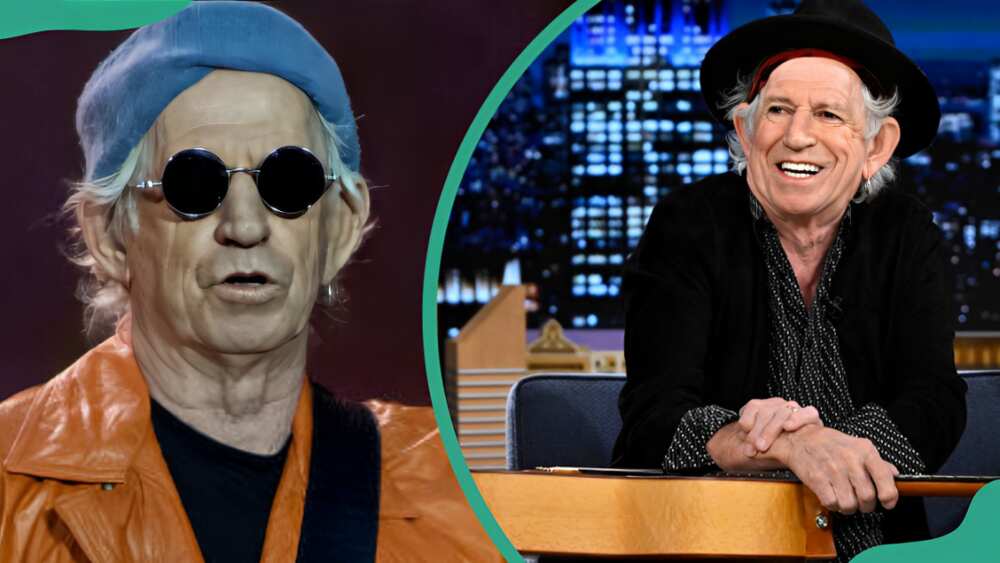 Keith Richards performs at Johan Cruyff Arena, Amsterdam (L). The singer during Jimmy Fallon's show (R)