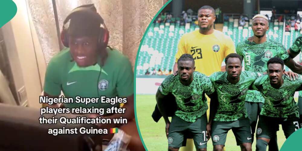 Super Eagles Players play video games