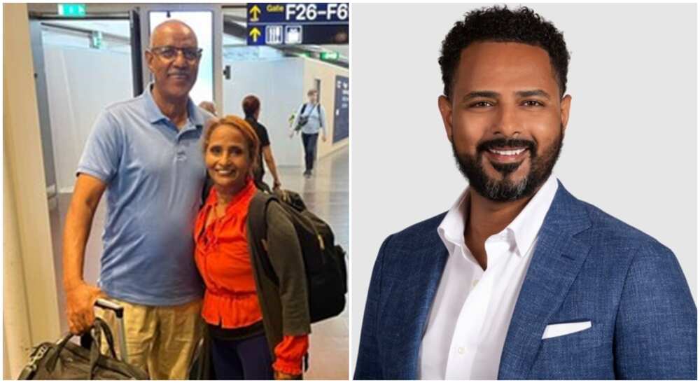 Photos of Nate Yohannes and his parents who are going for a honeymoon in Rome.