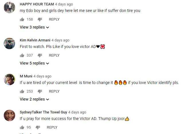 Victor AD Ft. Davido Tire You: video reactions