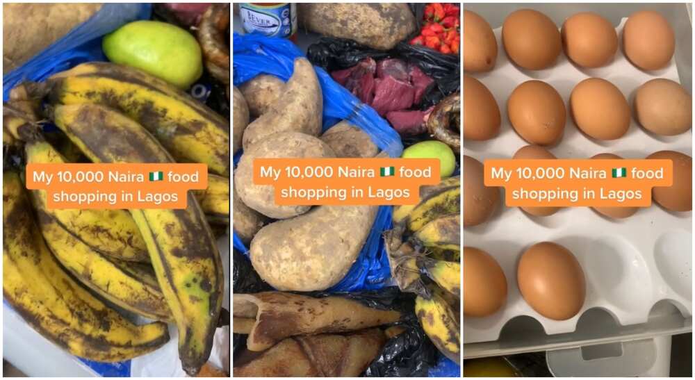 Photos of plantain and other foodstuff bought N10000 in Lagos state.