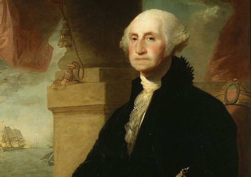 A portrait painting of George Washington