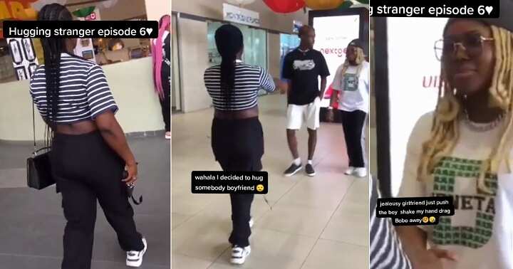 “She Drag Bobo Away”: Nigerian Lady Sights Boyfriend Hugging Beautiful Girl at Mall, She Reacts in Viral Video