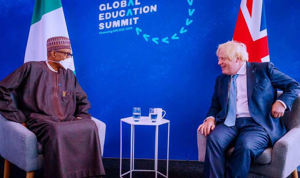 President Muhammadu Buhari and UK Prime Minister, Boris Johnson