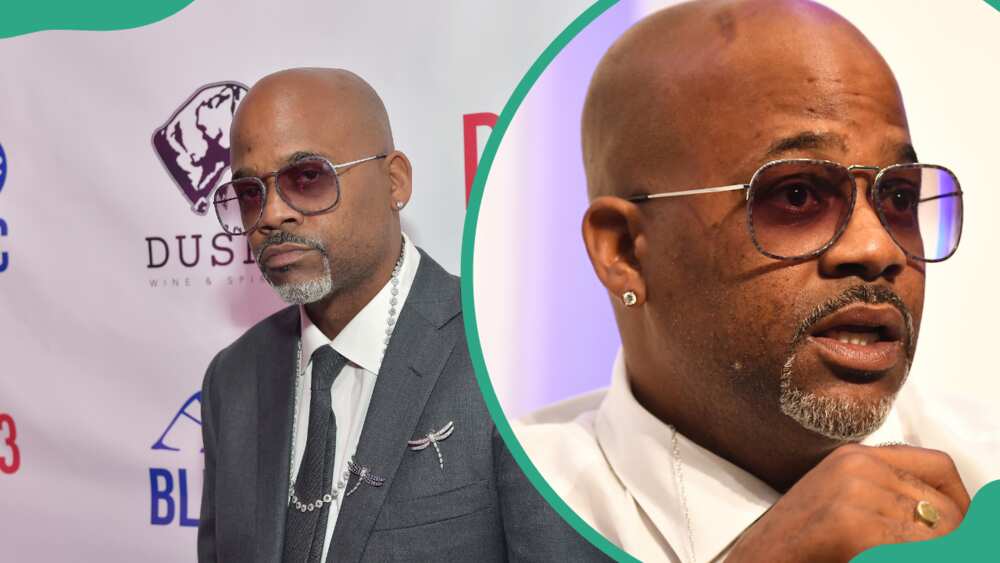 Damon Dash attends Damon Dash Celebrates the Launch of Dame Dash Studios at DDS33 (L) and speaks onstage during RollingOut 2018 Ride Conference (R)