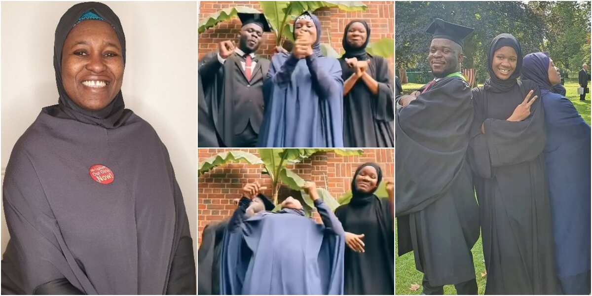 Aisha Yesufu and kids jump on TikTok challenge as dyslexic son graduates from university at 22