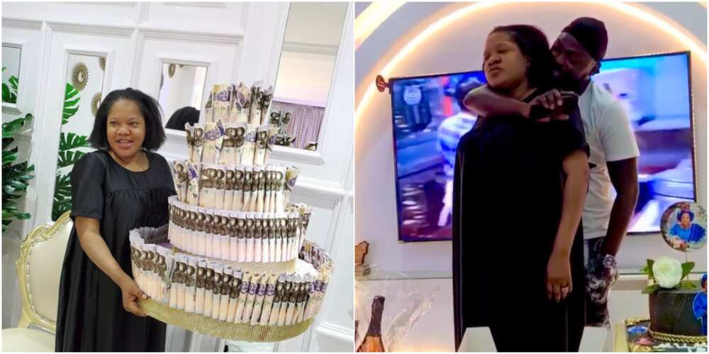Toyin Abraham gets huge money cake on her birthday