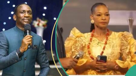 Video shows moment Pastor Enenche caught woman ‘lying’ with her testimony before his congregation