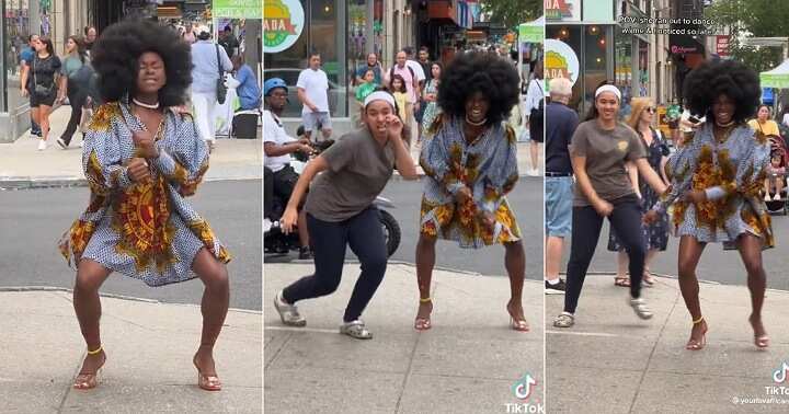 Oyinbo lady dances with pretty black girl