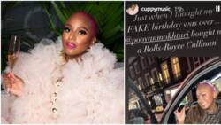 DJ Cuppy celebrates fake birthday in Dubai, gets Rolls Royce gift from friend, Nigerians react